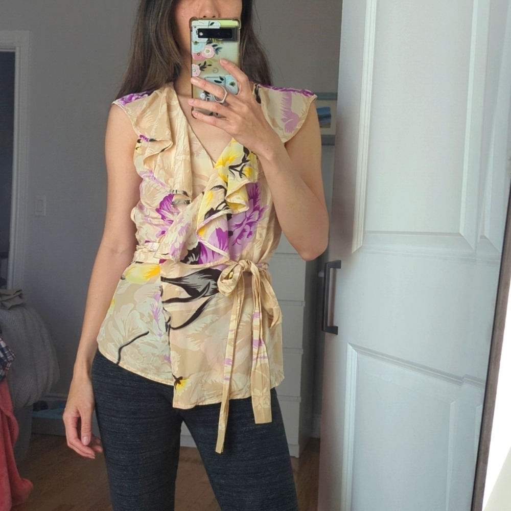 Yumi Kim Silk Wrap Blouse